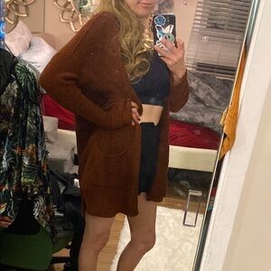 Women's Brown Cardigan Sweater